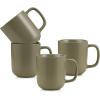 imageStone Lain Stoneware Dish Set 4 Mugs Tom  OliveTom  Olive