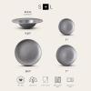 imageStone Lain Valencia Porcelain 16Piece Round Dinnerware Set Metallic GreyMetallic Gray
