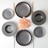 imageStone Lain Valencia Porcelain 16Piece Round Dinnerware Set Metallic GreyMetallic Gray