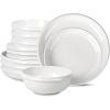 imageStone Lain Verso 4Piece Dinner Plate Set Porcelain WhiteWhite