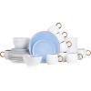 imageStone lain Luna Porcelain Dinnerware Set 16Piece  Service for 4 MintBlue