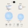 imageStone lain Luna Porcelain Dinnerware Set 16Piece  Service for 4 MintBlue