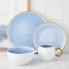imageStone lain Luna Porcelain Dinnerware Set 16Piece  Service for 4 MintBlue