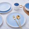 imageStone lain Luna Porcelain Dinnerware Set 16Piece  Service for 4 MintBlue
