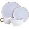 imageStone lain Luna Porcelain Dinnerware Set 16Piece  Service for 4 MintLavender