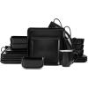 imageStone Lain Amy Porcelain Dinnerware Set 24Piece Service for 6 BlackBlack