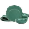 imageStone Lain Baskerville 12Piece Dinnerware Set Stoneware GreenGreen