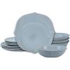 imageStone Lain Baskerville 12Piece Dinnerware Set Stoneware GreenLight Blue
