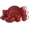 imageStone Lain Sam Porcelain 32Piece Round Dinnerware Set RedRed