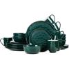 imageStone lain Ivy Porcelain Dinnerware Set 24Piece Service for 6 Green