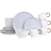 imageStone lain Luna Porcelain Dinnerware Set 16Piece  Service for 4 MintLavender