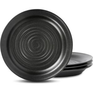 imageStone Lain Orbit 4Piece Pasta Bowl Set Stoneware BeigeCharcoal