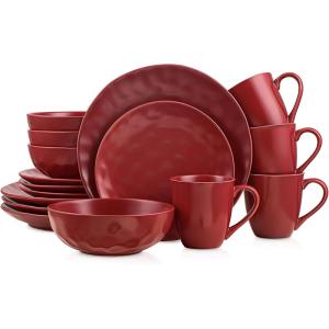 imageStone Lain Sam Porcelain 32Piece Round Dinnerware Set RedRed