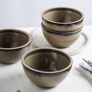 imageStone Lain Stoneware Dish Set 4 Mugs Tom  OliveTina  Green and Beige