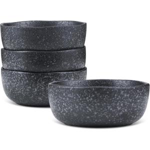 imageStone Lain Stoneware Dish Set 4 Mugs Tom  OliveTom  Black and White