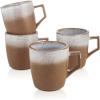 imageStone lain Vince Rustic Stoneware Mug Set 4 Count RedBrown
