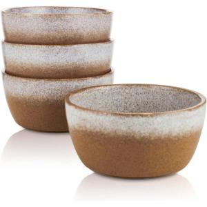 imageStone lain Vince Rustic Stoneware Mug Set 4 Count RedBrown