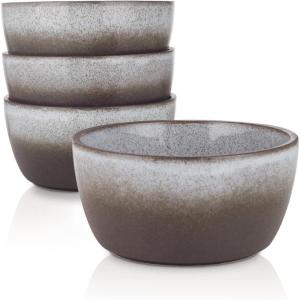 imageStone lain Vince Rustic Stoneware Mug Set 4 Count RedGray