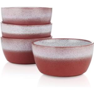 imageStone lain Vince Rustic Stoneware Mug Set 4 Count RedRed
