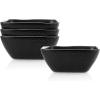 imageStone lain Weave Stoneware Dish Set 4 Bowls Olivia  Black
