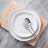 imageStone lain Weave Stoneware Dish Set 4 Dinner Plates Abigael  WhiteAbigael  White