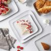 imageStone lain Weave Stoneware Dish Set 4 Dinner Plates Abigael  WhiteOlivia  White