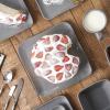 imageStone lain Weave Stoneware Dish Set 4 Dinner Plates Olivia  GrayOlivia  Gray