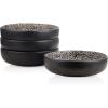 imageStone Lain Stoneware Dish Set 4 Bowls Sophie  Brown and Black