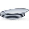 imageStone Lain Stoneware Dish Set Set of 4  Salad Plates Blue and GrayBlue and Gray