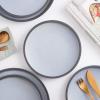 imageStone Lain Stoneware Dish Set Set of 4  Salad Plates Blue and GrayBlue and Gray