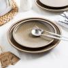 imageStone Lain Stoneware Dish Set Set of 4  Salad Plates Blue and GrayGreen and Beige