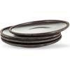 imageStone Lain Stoneware Dish Set Set of 4  Salad Plates Blue and GrayGreen and Beige