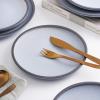 imageStone Lain Stoneware Dish Set Set of 4  Salad Plates Blue and GrayBlue and Gray