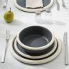 imageStone Lain Capri 12Piece Dinnerware Set Stoneware WhiteGray