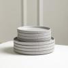 imageStone Lain Haven Stoneware 12Piece Dinnerware Set Grey  Plates and Bowls Sets for 4 Elegant Dish Set Includes Dinner Plates Salad Plates Cereal Bowls Microwave ampamp Dishwasher SafeGray
