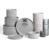 imageStone Lain Haven Stoneware 12Piece Dinnerware Set Grey  Plates and Bowls Sets for 4 Elegant Dish Set Includes Dinner Plates Salad Plates Cereal Bowls Microwave ampamp Dishwasher SafeGray