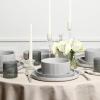 imageStone Lain Haven Stoneware 12Piece Dinnerware Set Plates and Bowls Sets for 4 Elegant Dish Set Includes Dinner Plates Salad Plates Cereal Bowls Microwave ampamp Dishwasher Safe BeigeGray