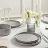 imageStone Lain Haven Stoneware 12Piece Dinnerware Set Plates and Bowls Sets for 4 Elegant Dish Set Includes Dinner Plates Salad Plates Cereal Bowls Microwave ampamp Dishwasher Safe BeigeGray