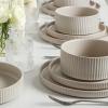 imageStone Lain Haven Stoneware 12Piece Dinnerware Set Plates and Bowls Sets for 4 Elegant Dish Set Includes Dinner Plates Salad Plates Cereal Bowls Microwave ampamp Dishwasher Safe BeigeBeige