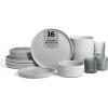 imageStone Lain Haven Stoneware 12Piece Dinnerware Set Plates and Bowls Sets for 4 Elegant Dish Set Includes Dinner Plates Salad Plates Cereal Bowls Microwave ampamp Dishwasher Safe BeigeGray