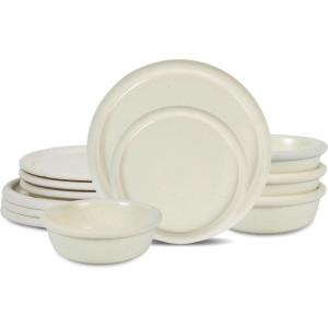 imageStone Lain Capri 12Piece Dinnerware Set Stoneware WhiteWhite
