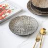 imageStone Lain Stoneware Dish Set Set of 4  Salad Plates BrownBlackBrownBlack