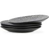 imageStone Lain Stoneware Dish Set Set of 4  Salad Plates BrownBlackBrownBlack