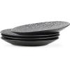 imageStone Lain Stoneware Dish Set Set of 4  Salad Plates BrownBlackBrownBlack
