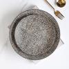 imageStone Lain Stoneware Dish Set Set of 4  Salad Plates BrownBlackBrownBlack