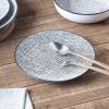 imageStone Lain Stoneware Dish Set Set of 4  Salad Plates BrownBlackWhiteBlack