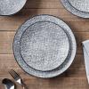imageStone Lain Stoneware Dish Set Set of 4  Salad Plates BrownBlackWhiteBlack