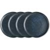 imageStone Lain Stoneware Dish Set Set of 4  Salad Plates Gray and BlueGray and Blue