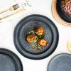 imageStone Lain Stoneware Dish Set Set of 4  Salad Plates Gray and BlueGray and Blue