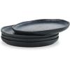 imageStone Lain Stoneware Dish Set Set of 4  Salad Plates Gray and BlueGray and Blue
